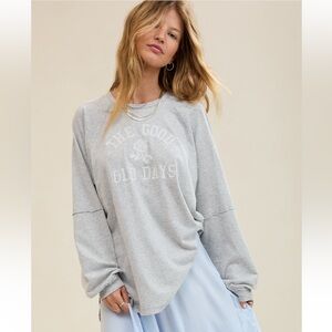 Aerie’s Cozy Gray Long Sleeve boyfriend T NWT